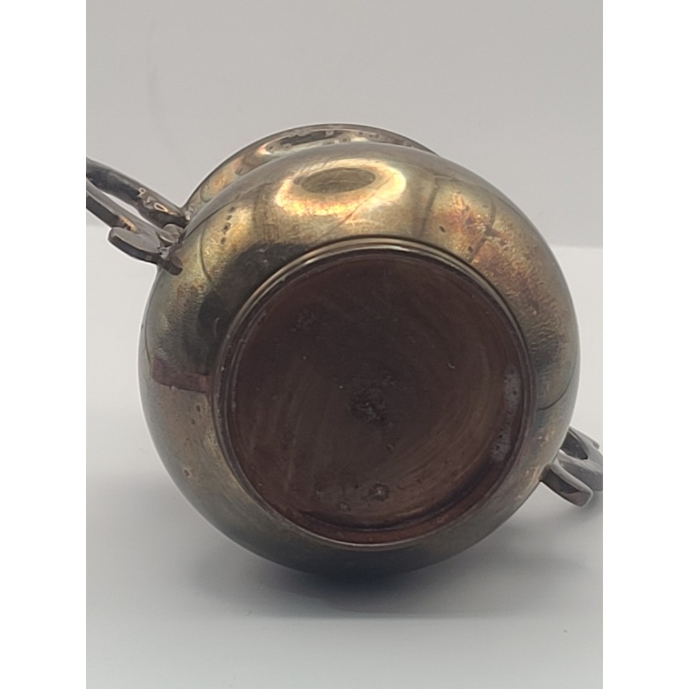 Vintage Brass Sugar Bowl Urn Vase 4 Inch Double Handled Decorative Pot - Picture 3 of 6